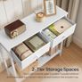 Slim Console Table, Narrow Console Table with 2 Drawers, Hallway Table with Storage, Small Side Table for Small Spaces, Living Room, Entryway, Kitchen, Bedroom, White Image 7