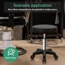 Round Rolling Stool with Wheels Height Adjustable Spa Stool for Salon Massage Home Kitchen Black Image 3