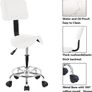 Rolling Stools with Back Support Facial Salon Kitchen Chair (White Image 6