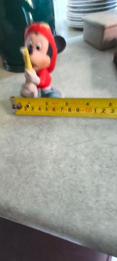 3 spreat items- Vintage Disney Mickey Mouse Figurine Fire Chief Fireman Hydrant Hose 3.5 inchs Korea 12.00 euro. 2 -  Denby Metz Storage Jar + Lid 38.00 euro. 3 - Candy, sugar, or trinkets yellow, ribbed glass storag and lid 32.00 euro.