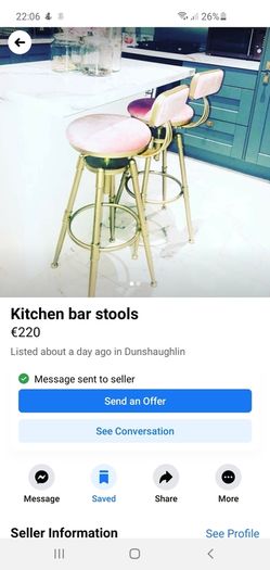 pink/salmon high stools