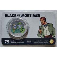 Belgium 5 Euro Brilliant Uncirculated Coin 2021 - 75 years Blake and Mortimer (Color) - Belgian Coin-card Catalogue
