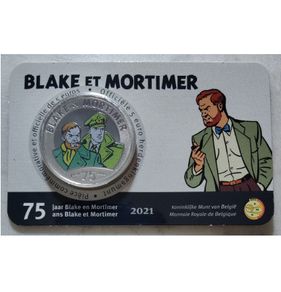 Belgium 5 Euro Brilliant Uncirculated Coin 2021 - 75 years Blake and Mortimer (Color) - Belgian Coin-card Catalogue