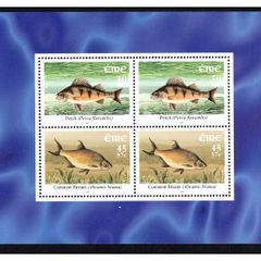 2001 Ireland Freshwater Fish Commemorative Stamps Booklet Pane Mint Never Hinged (MNH. Hibernian HP128