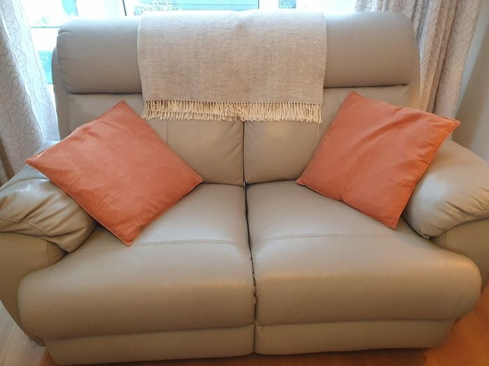 Two seater leather recliner