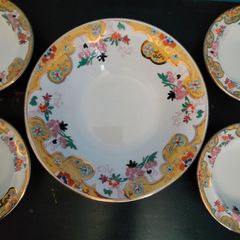 Vintage handpainted serving dish set