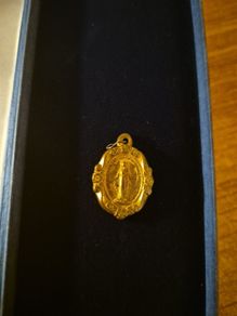 1960s Dainty Gold Tone Miraculous Medal of the Immaculate Conception 1960s .80inches