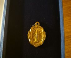 1960s Dainty Gold Tone Miraculous Medal of the Immaculate Conception 1960s .80inches