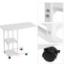 Home Office Rolling Wheel Notebook PC Stand With Storage Rack Image 5