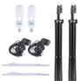 44233 Umbrella Continuous Lighting Photo Studio 2Pcs 2M 6.6Ft Light Stand+2Pcs 33" White Soft Light Umbrella + 45W Light Bulb + Swivel Socket Image 6