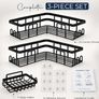 Shower Caddy, Black, 3-Pack | Rustproof, No Drilling, Bathroom Shelf, With Hooks Image 3