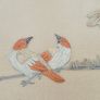vintage chinese silk Embroidered picture in frame birds of paradise sunset(GAR) Image 8