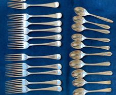 Silver plated forks and teaspoons