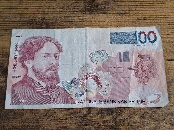Belgium, 100 Francs banknote, 1995-2001, circulated - free standard postage