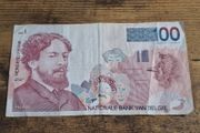 Belgium, 100 Francs banknote, 1995-2001, circulated - free standard postage