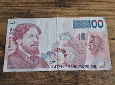 Belgium, 100 Francs banknote, 1995-2001, circulated - free standard postage