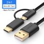 Ugreen 1M 2-in-1 (USB-C & Micro USB) QC 3.0 Fast Charger & Data Sync Gold Plated Cable (Brand New/Warranty) Image 2