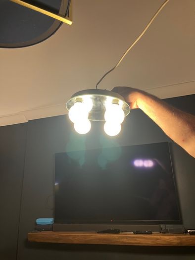 Searchlight Electric Chrome 4-Light Bathroom Flush Ceiling Light With Opal Glass Shades.