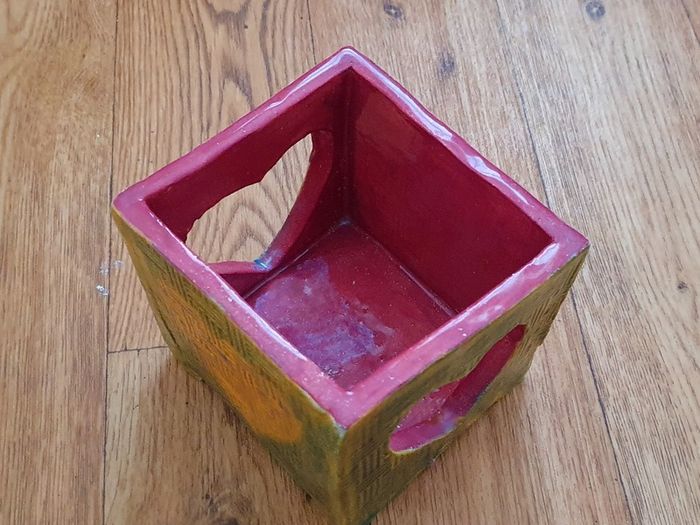 Handmade Ceramic Candle Holder - Heart Glow Design
