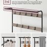 Vintage Coat Rack with Removable Hooks, Bench and Shoe Rack 2 Mesh Shelves Industrial Design Image 6