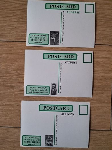 Celtic FC Signed Player Postcards X 3
