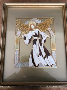 Framed Glass Painting of an Angel