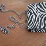 Zebra Print Shoulder Bag with Adjustable Chain Strap Image 7