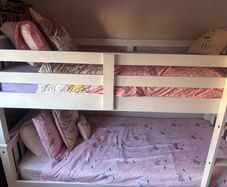 white bunk bed