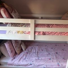 white bunk bed