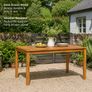 Solid Acacia Garden Dining Table 140cm Image 2
