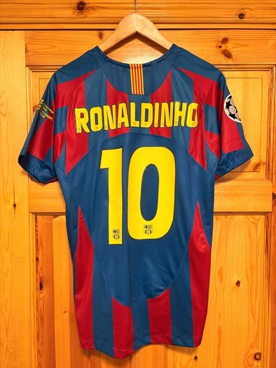2006 Ronaldinho Barcelona Champions League Replica Retro Jersey