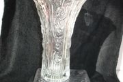 Elena Borgonovo Tall/Heavy Clear Glass Vase Italy 10 inches