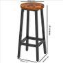 NEW SALE | Bar Stools Set of 4, Industrial Bar Chairs with Footrest, Tall Kitchen Breakfast Bar Stools,Wooden Look with Metal Frame for Living Room, Party Room, 30 x 30 x 70CM Image 3