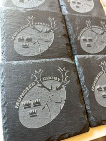 munster rugby slate coasters