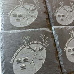 munster rugby slate coasters