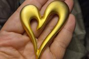 Vintage Golden Large Heart Broich