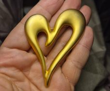 Vintage Golden Large Heart Broich