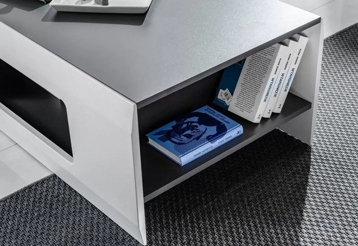 Modern Coffee Table With Storage Bicolour