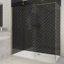 Brushed Brass Glass Shower Panel 1200mm Image 3