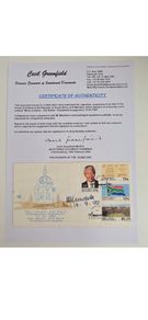 Nelson Mandela Signed 1994 Presidential Inauguration First Day Cover with COA