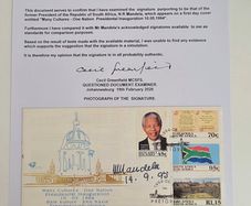Nelson Mandela Signed 1994 Presidential Inauguration First Day Cover with COA
