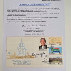 Nelson Mandela Signed 1994 Presidential Inauguration First Day Cover with COA