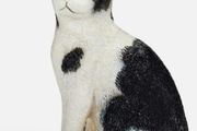 schleich black and white sitting cat toy figurine RETIRED 13637