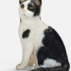 schleich black and white sitting cat toy figurine RETIRED 13637