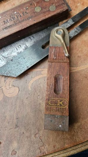 Squares, sliding bevel and ruler