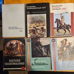 6 German Soldier's Year Books. 2 X Hardbacks 4 X Paperbacks. All In Good Condition.  See Photos For Same.