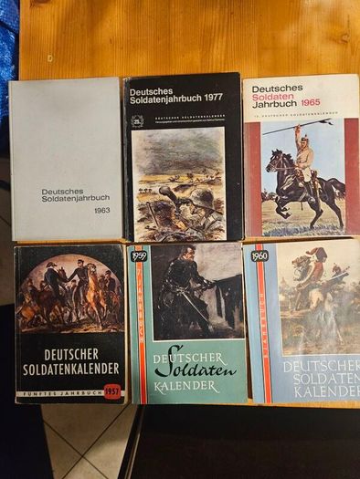 6 German Soldier's Year Books. 2 X Hardbacks 4 X Paperbacks. All In Good Condition.  See Photos For Same.