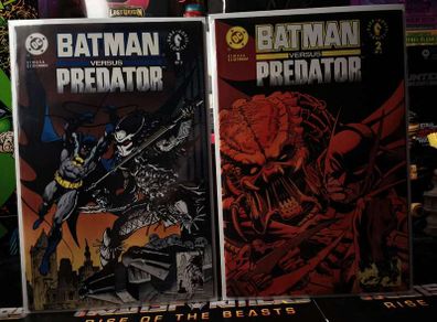 Batman Versus Predator ! First 2 Issues ! by Adam Kubert ! 1991 ! by DC Comics/ Dark Horse
