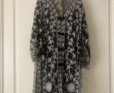 Vintage Black/White Embroidered Evening Jacket.