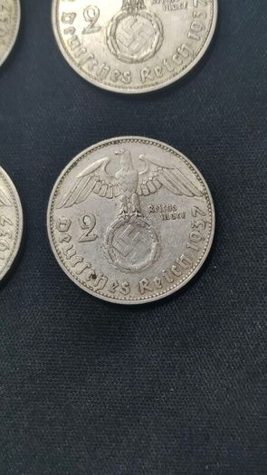 Complete Set - Germany 2 Reichsmark 1937 - All Mint Marks A,D,E,F,G,J